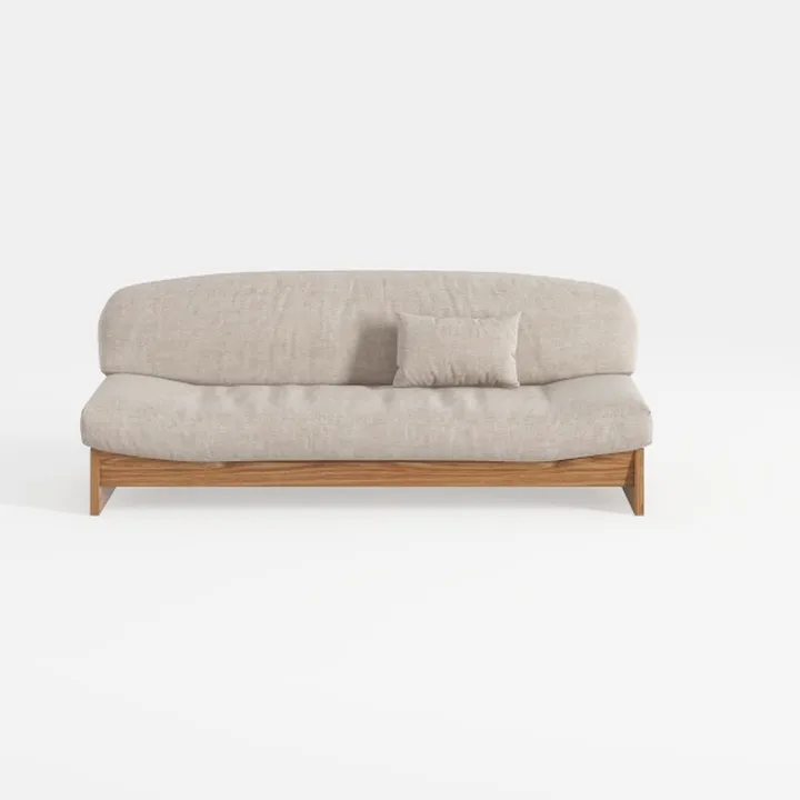 Minimalist Linen Solid Wood Living Room Sofa 3D Model