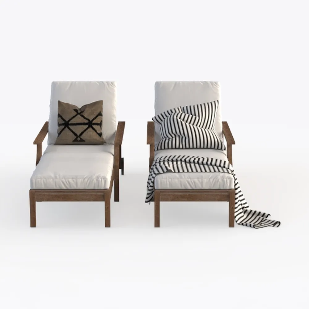 Modern Chaise Lounge Chair with Woden Legs