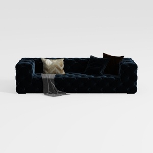 Luxury Tufted Velvet Sofa 3D Model