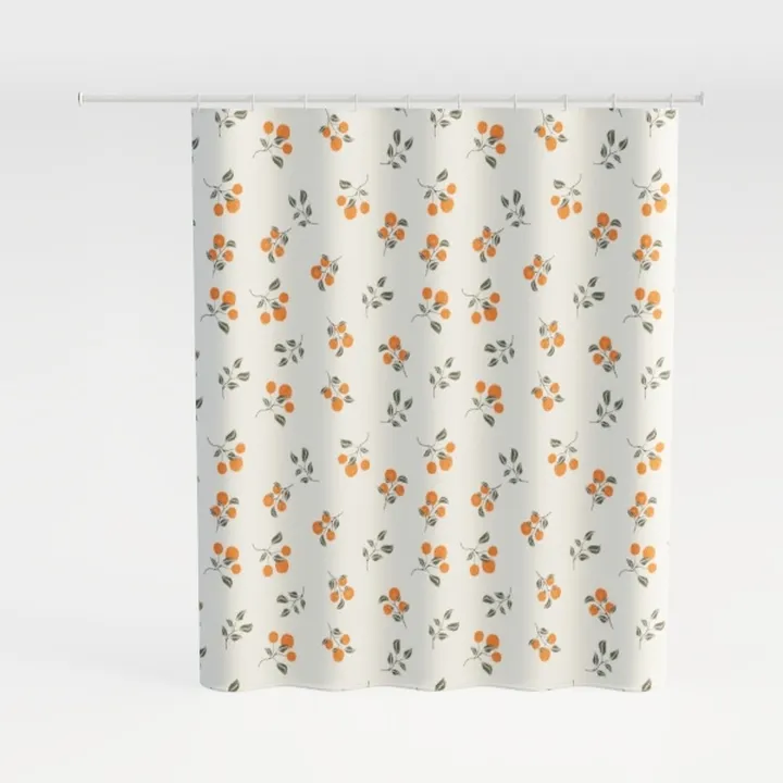 No Hook Shower Curtain Set with Snap in Fabric