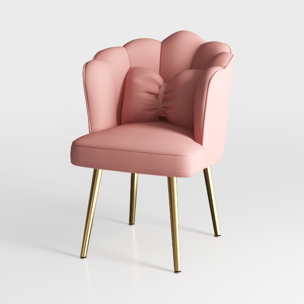 2PCS Golden Iron Bracket Petal Chair | Comfortable