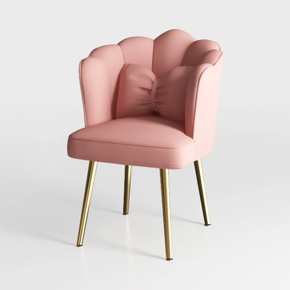 2PCS Golden Iron Bracket Petal Chair | Comfortable