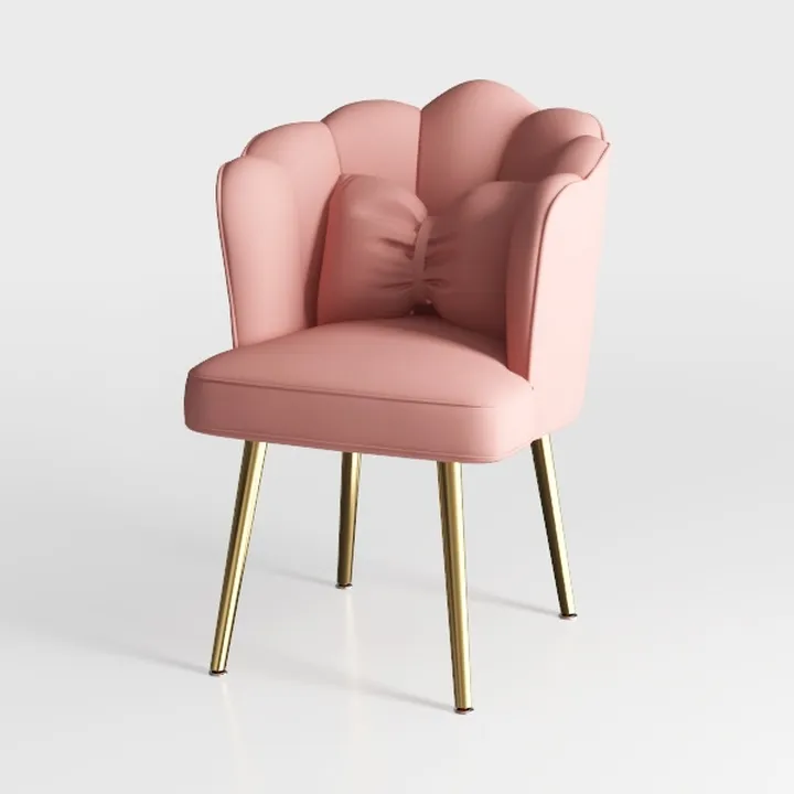 2PCS Golden Iron Bracket Petal Chair | Comfortable