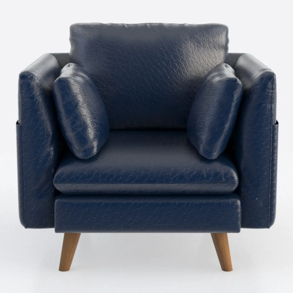 BFZ Suede Leather Accent Chair with Solid Wooden L