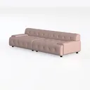 Minimalist Pink Velvet Tufted Modular Sofa 3D Model Left 45 Degree View