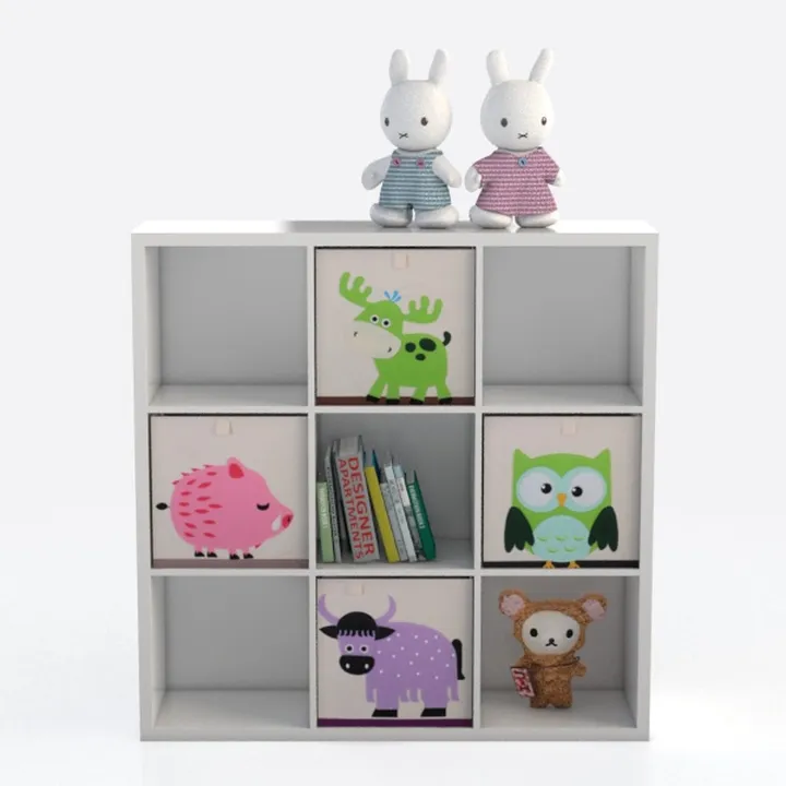 6-Cube Storage Shelf Bookcase - Wooden 3-Tier