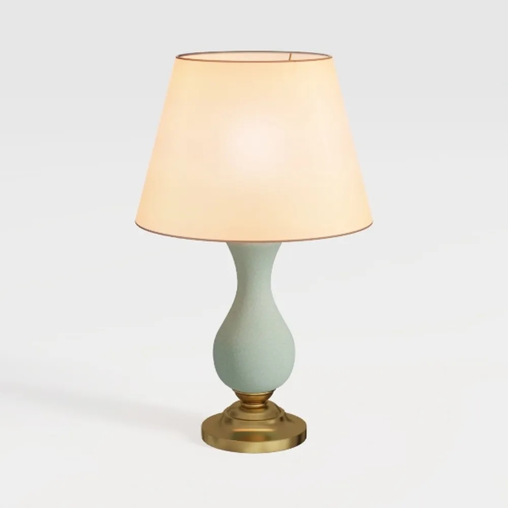 Table Lamps Modern Crystal Pleated Fabric Table