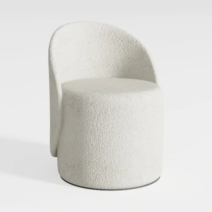 YOUNUOKE Swivel Boucle Dining Chair, 1PCS Armless