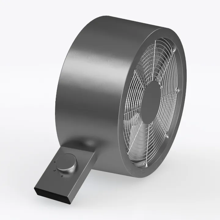 Modern Minimalist Metal Table Fan 3D Model