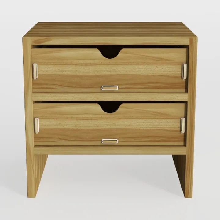 Pemberly Row Contemporary Wood 2-Drawer Nightstand