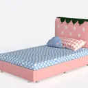 CIGEGE Upholstered Tufted Sofa Bed, Double Bed Woo Left 45 Degree View