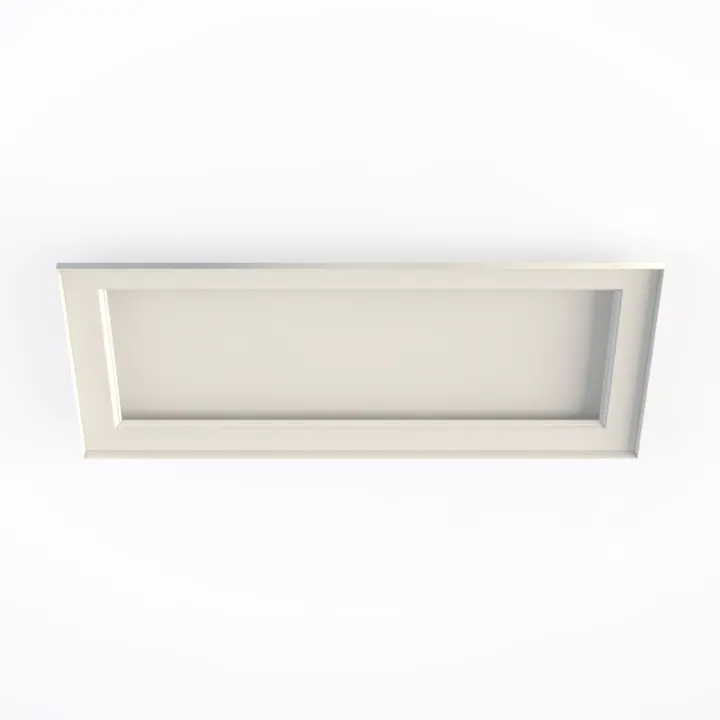 Minimalist White Rectangular Wall Mounted Tray Shelf 3D Model