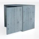 Blue Metal Nightstand with Open Shelf Left 45 Degree View