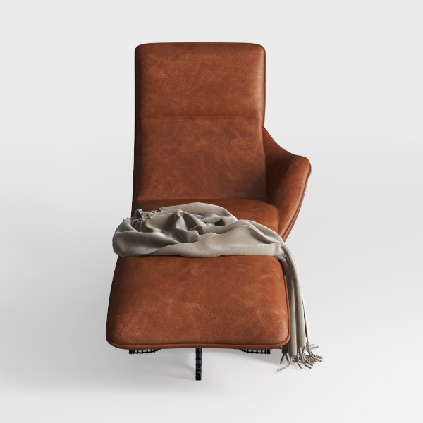 Austell Cognac Brown and Dark Brown Channel Stitch