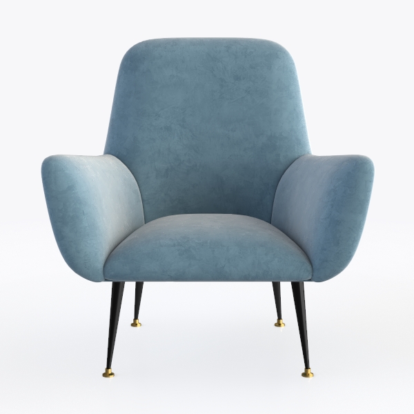 Blue Accent Sherpa Chair Comfy Modern Living Room