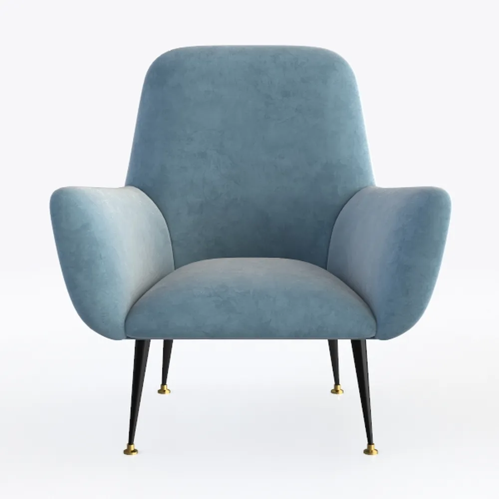 Blue Accent Sherpa Chair Comfy Modern Living Room