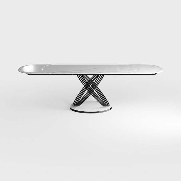 Glennda 48 in. Clear/White Large Oval Glass Coffee