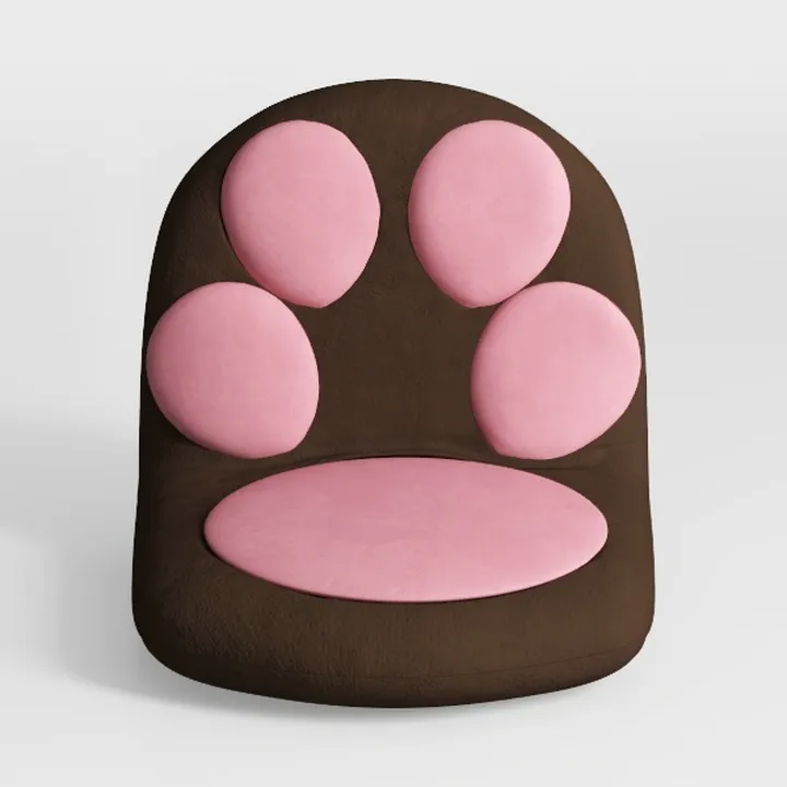 28 in. x 24 in. Black Cat Paw Chair Pad, Comfy Kaw