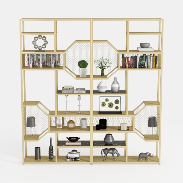 Tribesigns 71&quot; Gold Bookshelves Set of 2, 11-Tier