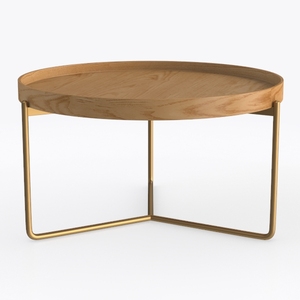 East at Main Aria 30" Round Mango Wood Tray Top