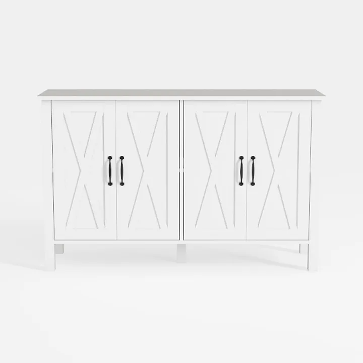 Minimalist White Solid Wood Storage Cabinet 3D Model