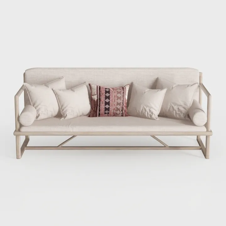 Tennozu Linen Fabric Loveseat Sofa, Convertible Fu
