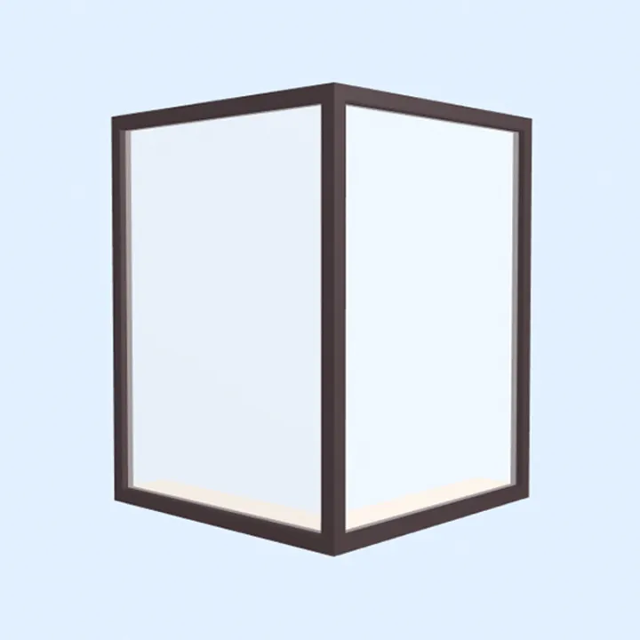 Minimalist Dark Wood Glass Display Cabinet 3D Model
