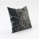 Minimalist Floral Stitched Fabric Throw Pillow 3D Model Right 45 Degree View