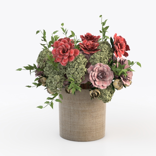 Der Rose 3 Pack Mini Potted Fake Plants Artificial