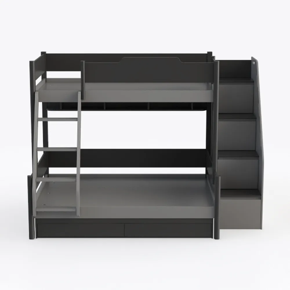 Twin Over Twin/Full Bunk Beds with Stairs,Converti