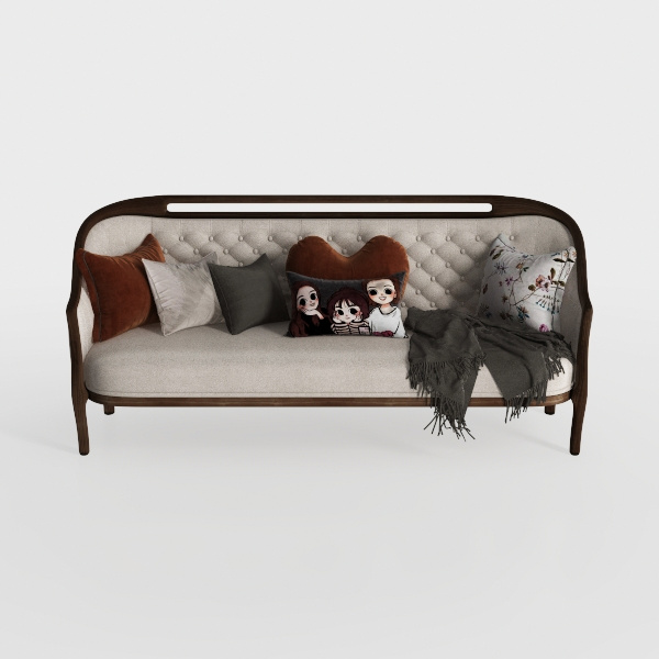 MICHAEL AMINI Camellia Field Chenille Sofa - Linen