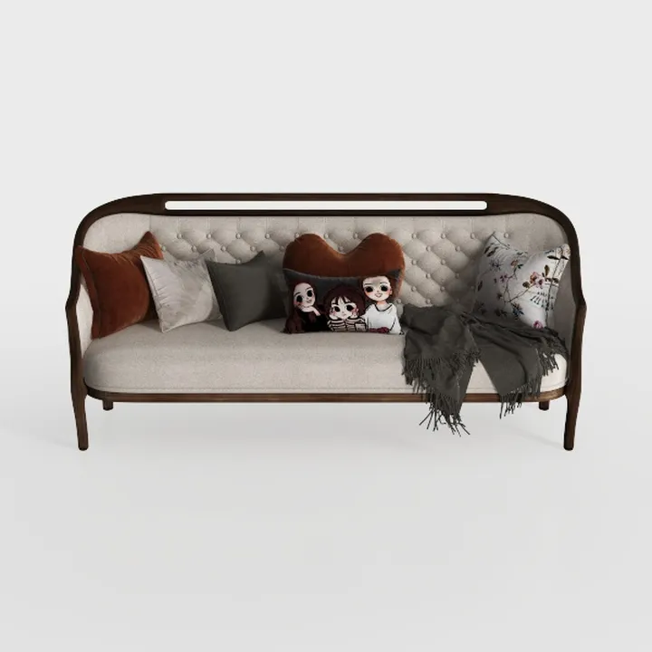 MICHAEL AMINI Camellia Field Chenille Sofa - Linen