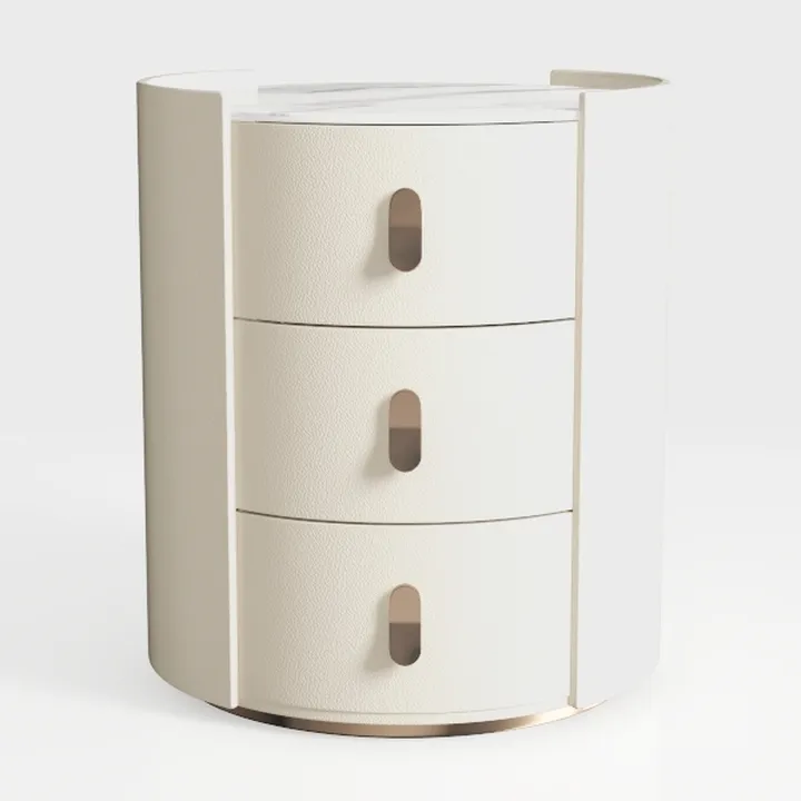 LITTLE TREE End Table, Off-White Wooden Side Table