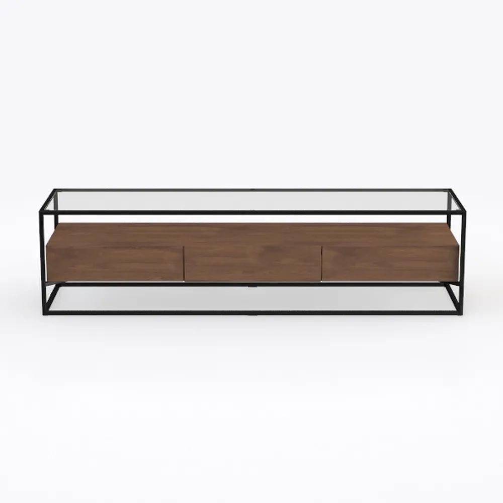 Coffee Table with Storage, Rustic Wood and Metal C