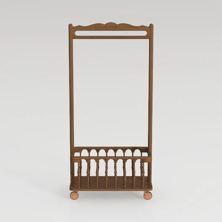 Coat Rack with Shoe Storage, Narrow Wooden Hall