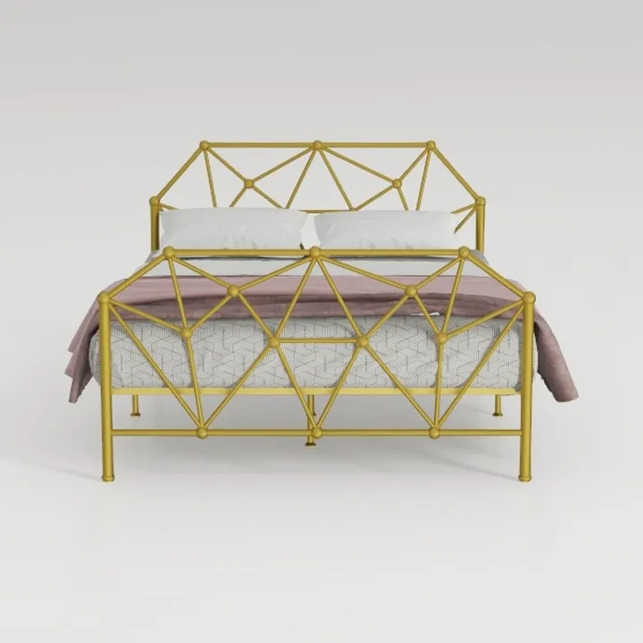 Zinus Elias Letto Matrimoniale 160x190 cm - Letto 160x190 - Durevole base in metallo con testata - Altezza 30 cm - Rete a doghe in metallo inclusa - Spazio di archiviazione sottostante - Nero