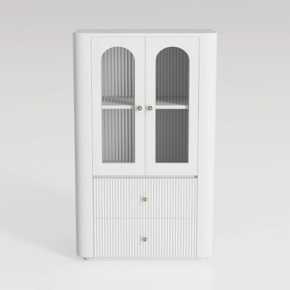 White Metal Storage Cabinet, Acrylic Glass Display