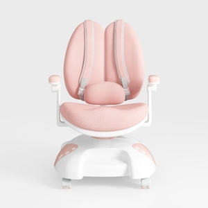 Pink Fabric Ergonomic Kids Office Chair 3D Model