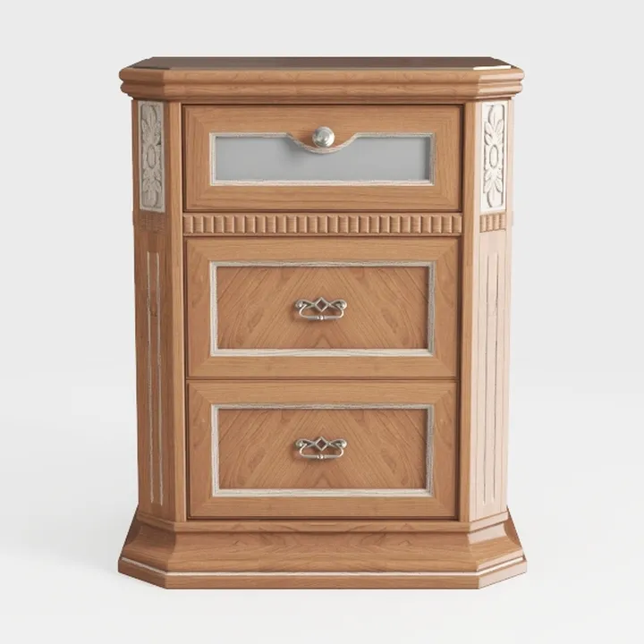 BOWERY HILL Contemporary 3-Drawers Solid Wood