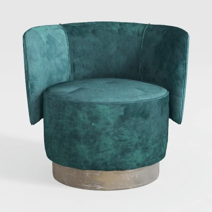 Swivel Barrel Chair, Velvet Accent Barrel Chair