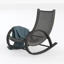 KINGYES Modern Rocking Adirondack Chair, All Left 45 Degree View