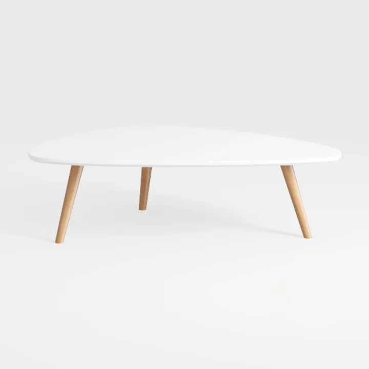 Modern Minimalist White Solid Wood Triangular Coffee Table 3D Model