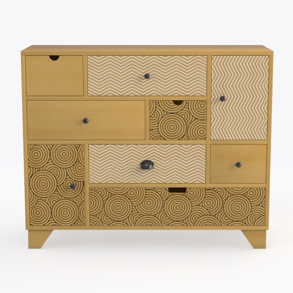 VOPEAK 9 Drawer Dresser for Bedroom, Boho Rattan