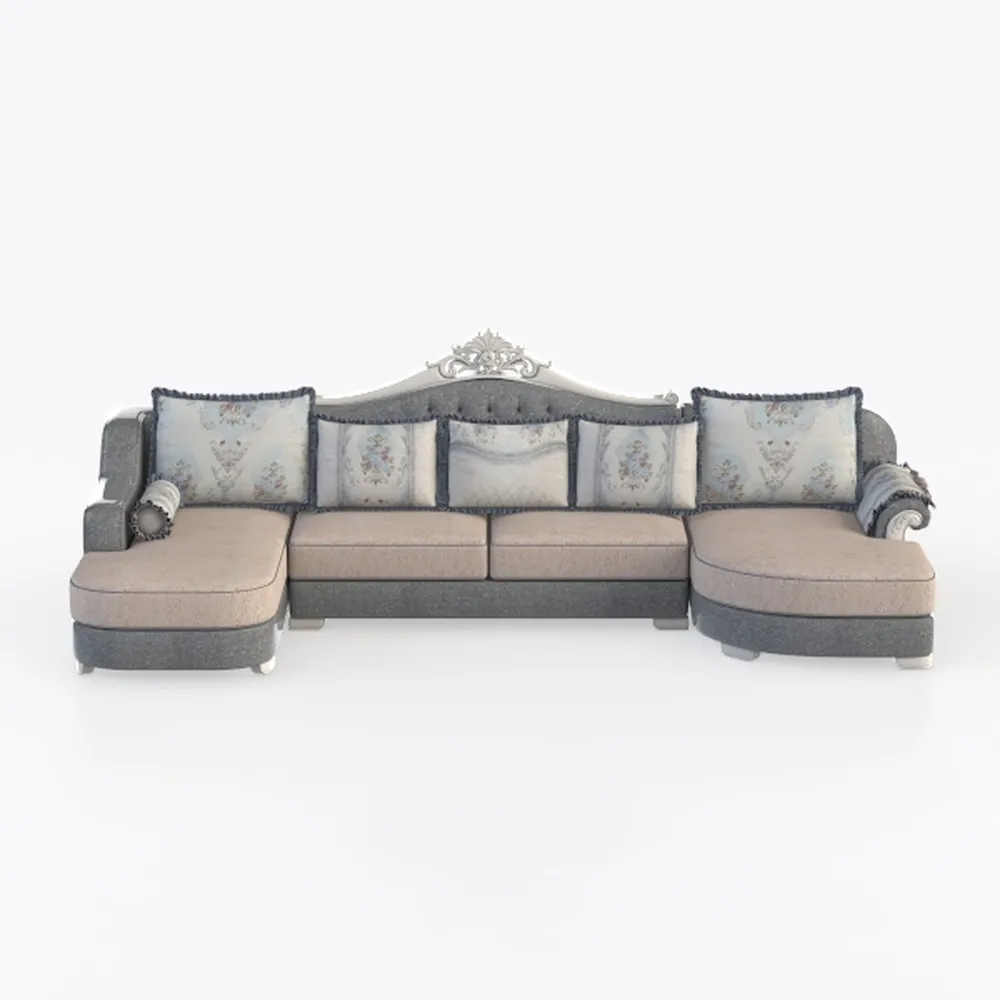 Acme Jayceon Fabric Tufted Sofa with 5 Pillows in 