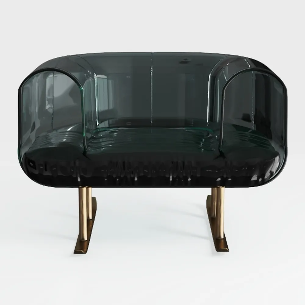 Iplex Design Drappeggi d'Autore Poltrona, Plexiglass/PMMA, fumé/Trasparente