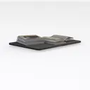 Minimalist Dark Solid Wood Coffee Table With Book Decor 3D Model Right 45 Degree View