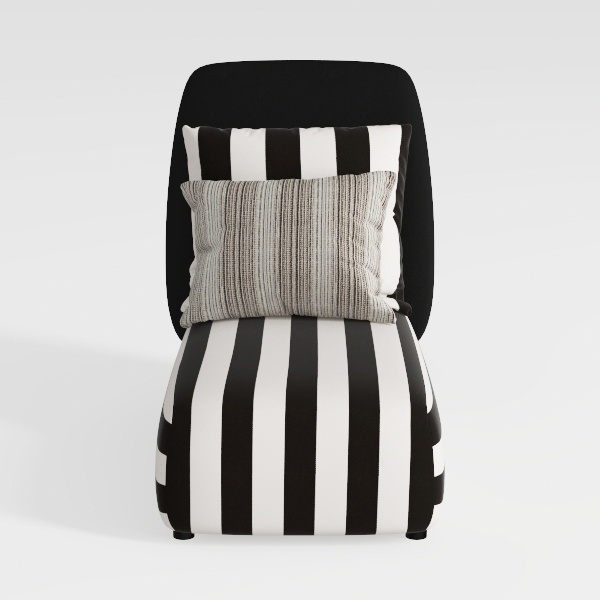 74 in. L x 22 in. W x 5 in. T Outdoor Chaise Loung