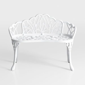 White Metal Vintage Decorative Garden Bench 3D Model