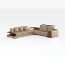 Leather Chaise Couch L-Shaped Sectional Chaise Right 45 Degree View