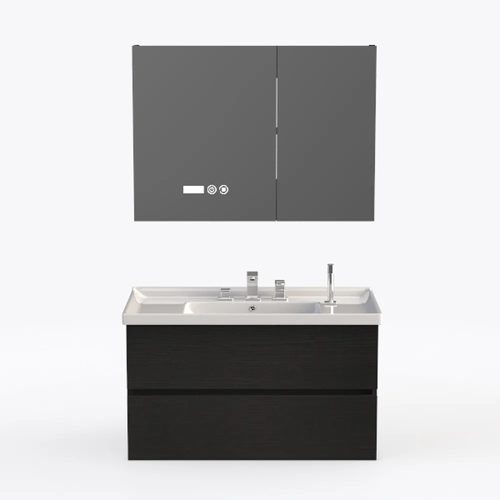 31.5" Black Bathroom Vanity with Counter Top Sink